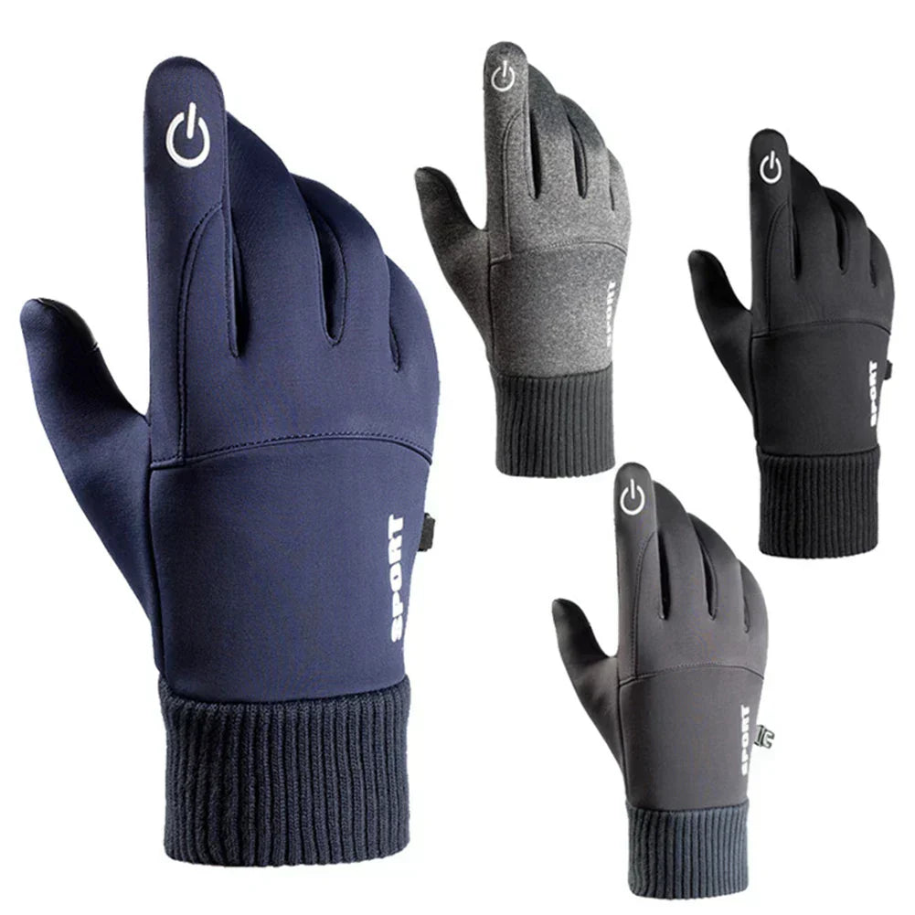 Motorcycle Gloves Guantes Winter Warm Full Fingers Heated Gloves Waterproof Heating Hand Moto Ski Touch Screen Fleece Gloves