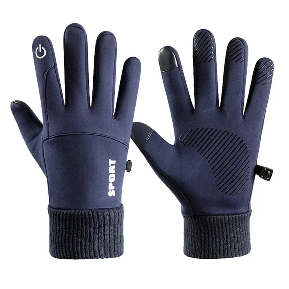 Motorcycle Gloves Guantes Winter Warm Full Fingers Heated Gloves Waterproof Heating Hand Moto Ski Touch Screen Fleece Gloves